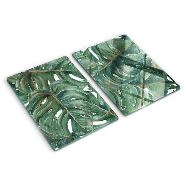Tagliere in vetro temperato Foglie di monstera
