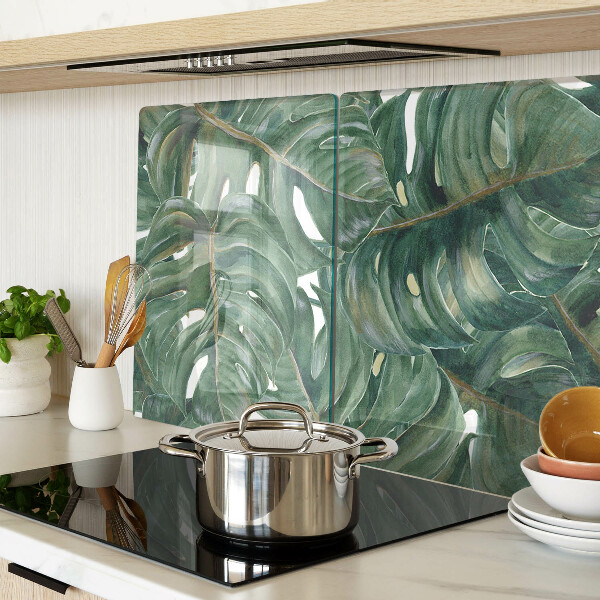 Tagliere in vetro temperato con motivo Foglie di monstera