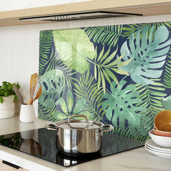 Tagliere in vetro temperato con motivo di vegetazione tropicale