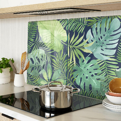 Tagliere in vetro temperato con motivo di vegetazione tropicale