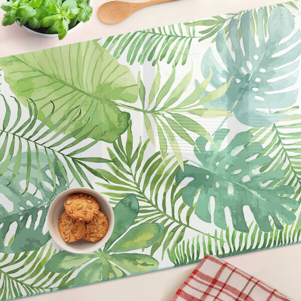 Tagliere in vetro temperato con motivo vegetale a foglie