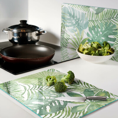 Tagliere in vetro temperato Motivo vegetale con foglie