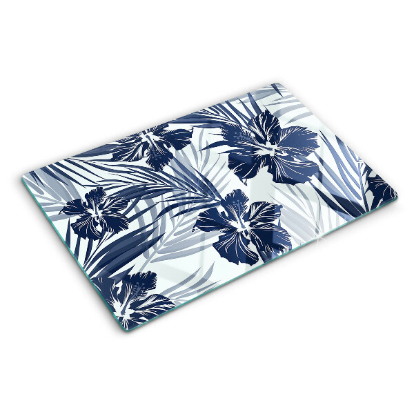 Tagliere in vetro temperato con motivo floreale tropicale