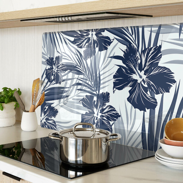 Tagliere in vetro temperato con motivo floreale tropicale