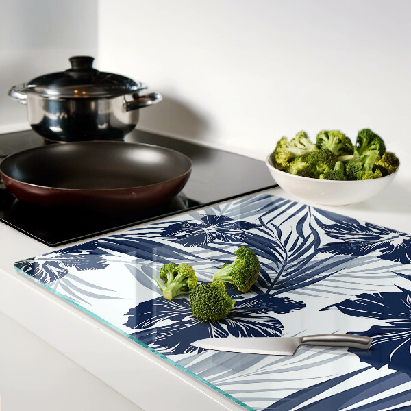 Tagliere in vetro temperato con motivo floreale tropicale