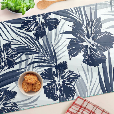 Tagliere in vetro temperato con motivo floreale tropicale