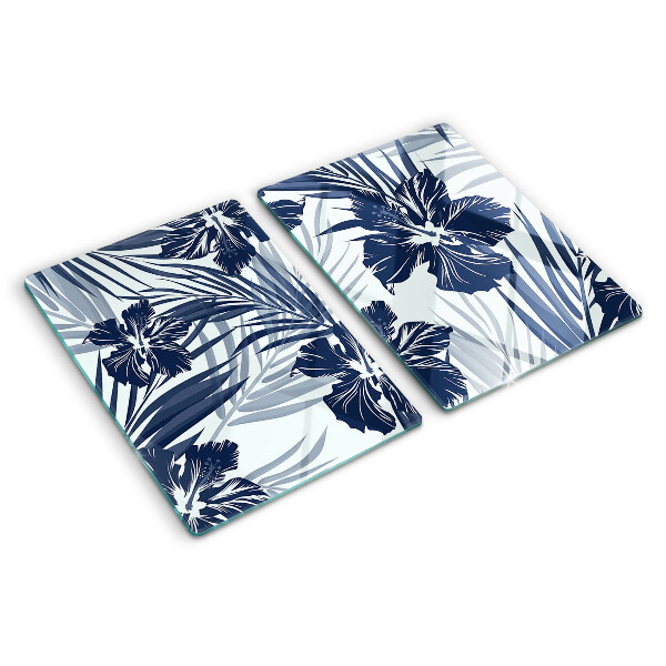 Tagliere in vetro temperato con motivo floreale tropicale