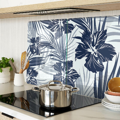 Tagliere in vetro temperato con motivo floreale tropicale