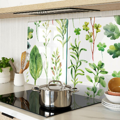 Tagliere in vetro temperato con motivi vegetali nei toni del verde