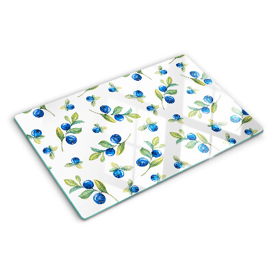 Tagliere in vetro temperato con stampa a motivo di bacche sui rami