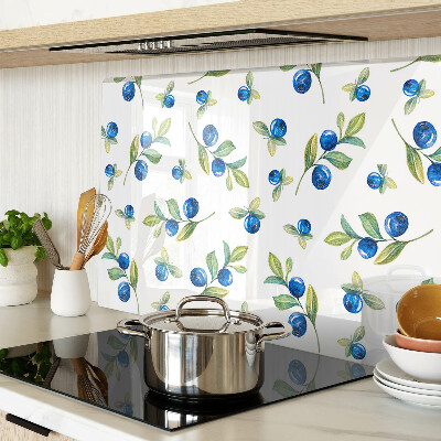 Tagliere in vetro temperato con stampa a motivo di bacche sui rami