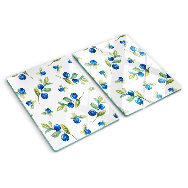 Tagliere in vetro temperato con stampa a motivo di bacche sui rami