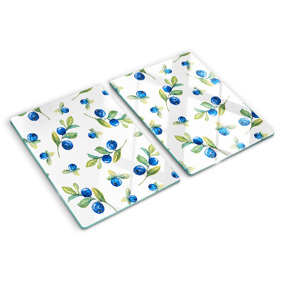 Tagliere in vetro temperato con stampa a motivo di bacche sui rami