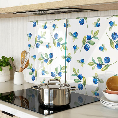 Tagliere in vetro temperato con stampa a motivo di bacche sui rami