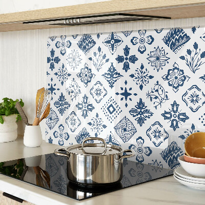 Tagliere in vetro con motivo floreale in stile folk