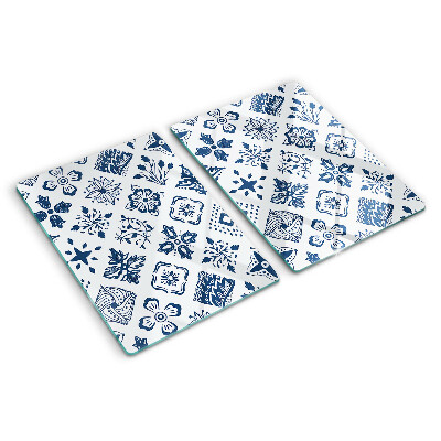 Tagliere in vetro con motivo floreale in stile folk