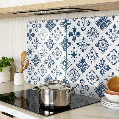 Tagliere in vetro con motivo floreale in stile folk