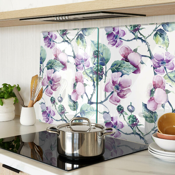 Tagliere in vetro temperato con motivo floreale di magnolia