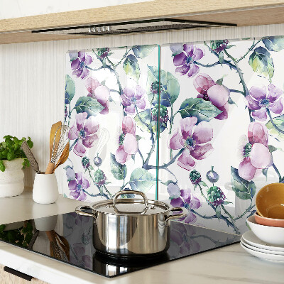 Tagliere in vetro temperato con motivo floreale di magnolia