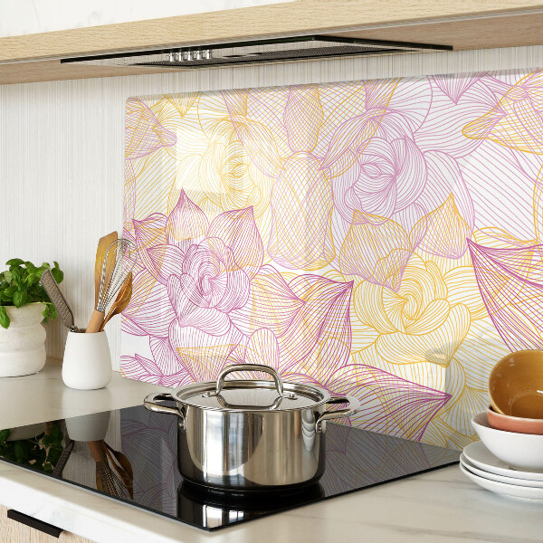 Tagliere in vetro temperato con motivo floreale nei toni pastello