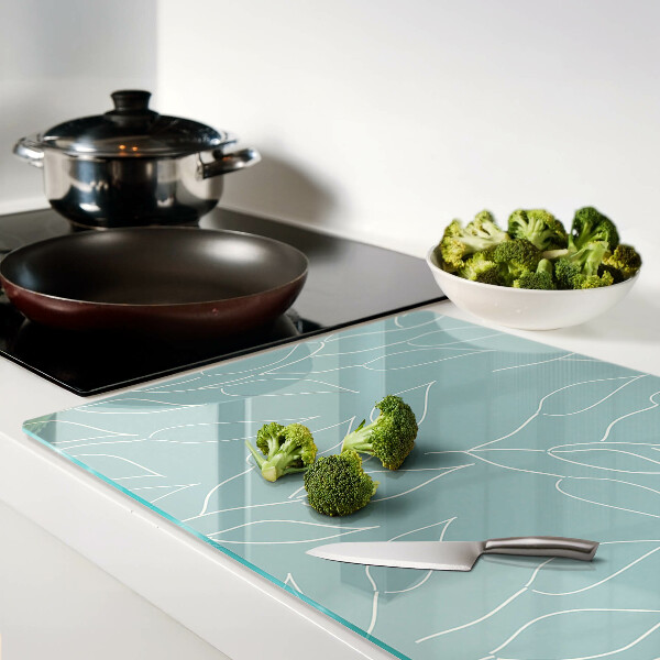 Tagliere in vetro temperato Foglie sullo sfondo