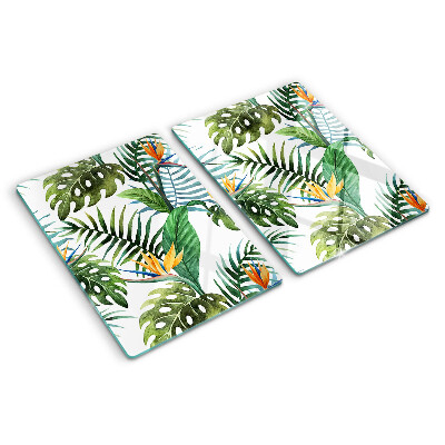 Tagliere in vetro Foglie tropicali e fiori