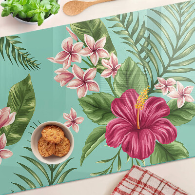 Tagliere in vetro temperato con motivo floreale tropicale