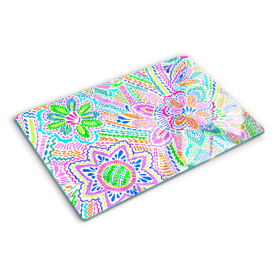 Tagliere in vetro temperato Motivo floreale in stile boho