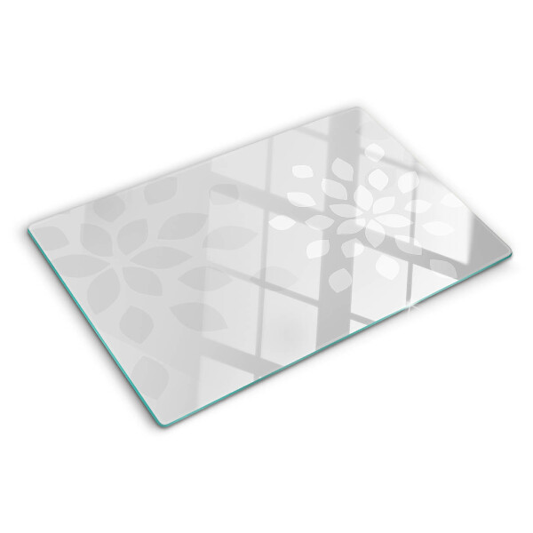 Tagliere in vetro temperato con motivo floreale e foglie
