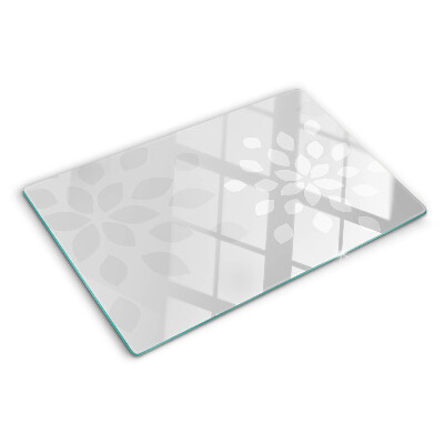 Tagliere in vetro temperato con motivo floreale e foglie