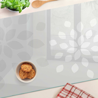 Tagliere in vetro temperato con motivo floreale e foglie