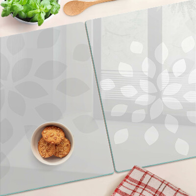 Tagliere in vetro temperato con motivo floreale e foglie