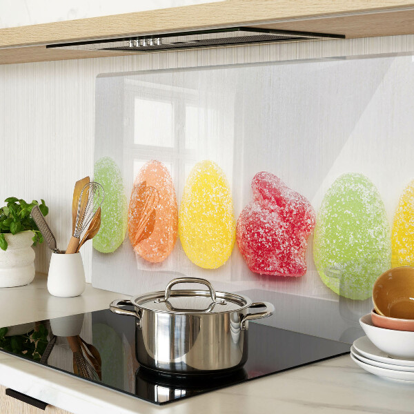 Tagliere in vetro temperato con decoro di dolci nei colori dell'arcobaleno