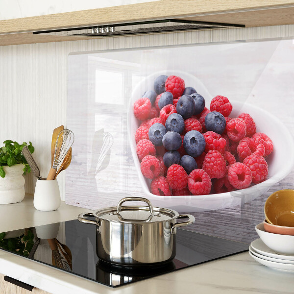 Tagliere in vetro con motivo a frutta a forma di cuore