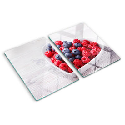 Tagliere in vetro con motivo a frutta a forma di cuore