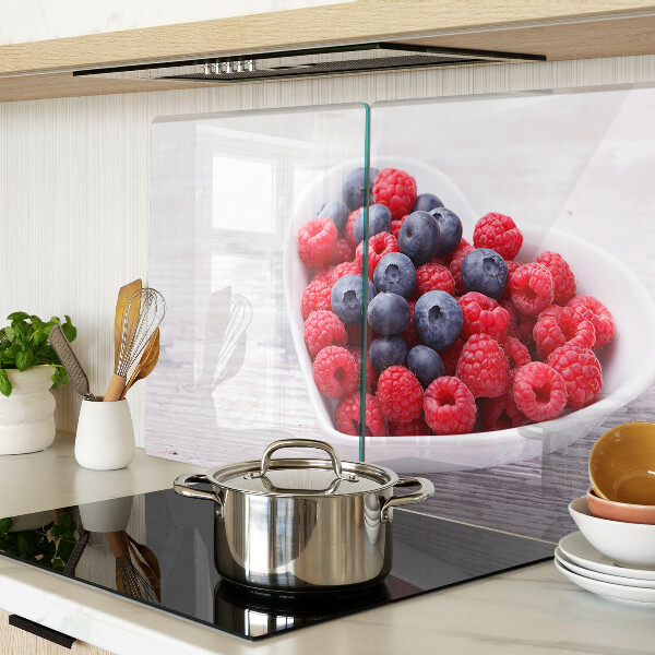 Tagliere in vetro con motivo a frutta a forma di cuore