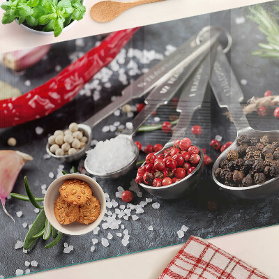 Tagliere in vetro temperato con motivo Spezie ed erbe