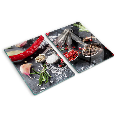 Tagliere in vetro temperato con motivo Spezie ed erbe