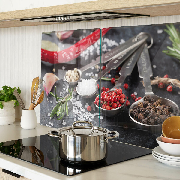 Tagliere in vetro temperato con motivo Spezie ed erbe