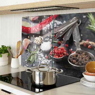 Tagliere in vetro temperato con motivo Spezie ed erbe