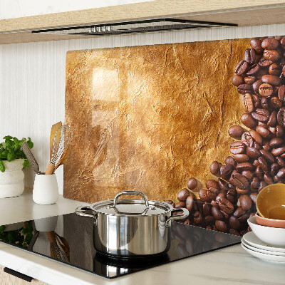 Tagliere in vetro con motivo caffè e pelle