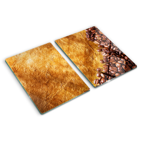 Tagliere in vetro con motivo caffè e pelle