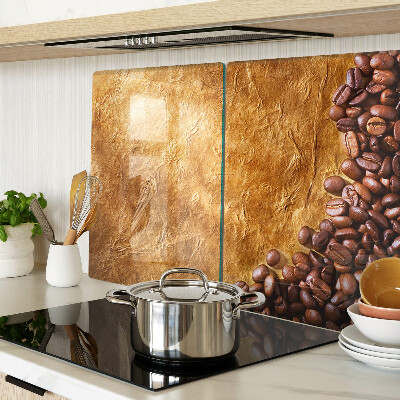 Tagliere in vetro con motivo caffè e pelle