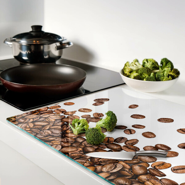 Tagliere in vetro temperato con motivo a chicchi di caffè