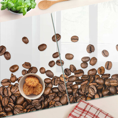 Tagliere in vetro temperato con motivo a chicchi di caffè