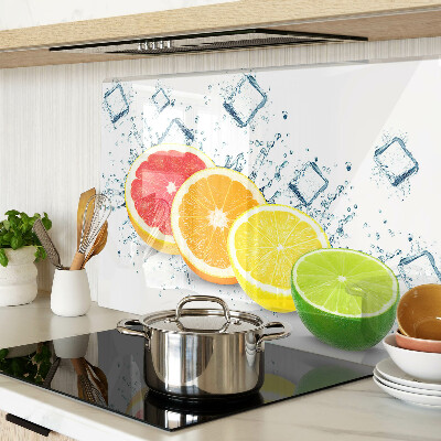 Tagliere in vetro temperato con motivo di agrumi a fette dai colori vivaci