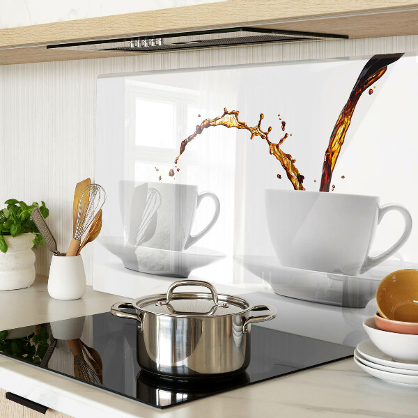 Tagliere in vetro temperato con stampa a motivo caffè per tazze