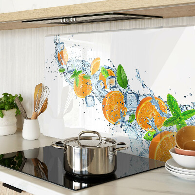 Tagliere in vetro temperato con motivo di agrumi in acqua