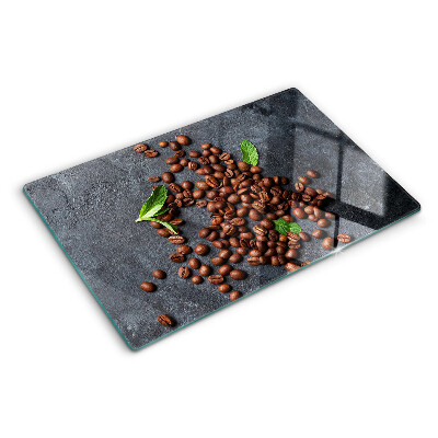 Tagliere in vetro Chicchi di caffè sullo sfondo della pietra