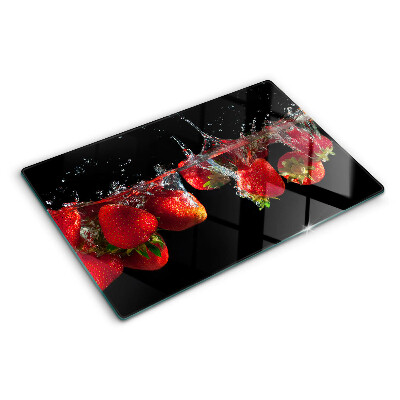 Tagliere in vetro temperato Fragole in acqua